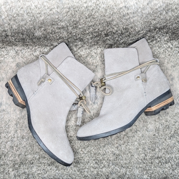 Sorel Farah Short Boot Suede Taupe Women's 7 - Picture 9 of 13